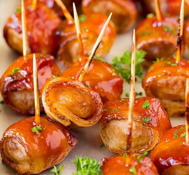Bacon wrapped with water chestnuts Healthy