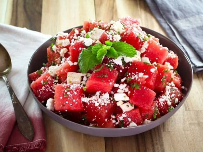 Watermelon Feta Salad With Mint