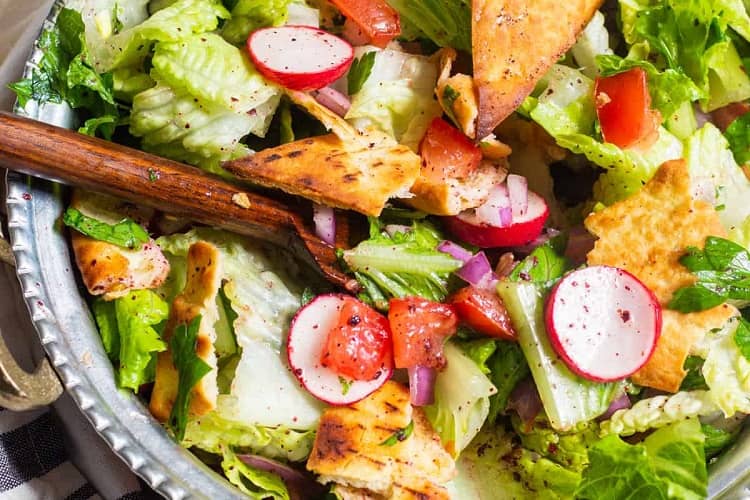 Fattoush Salad with Mint Dressing Easy