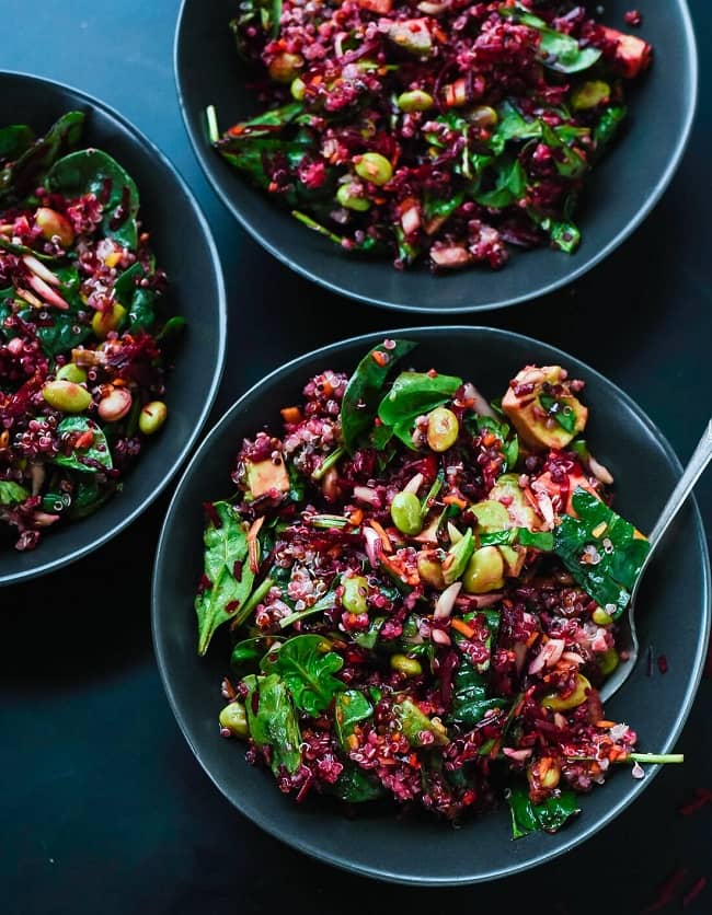 Beet Salad With Carrot Quinoa & Spinach Yum (1)