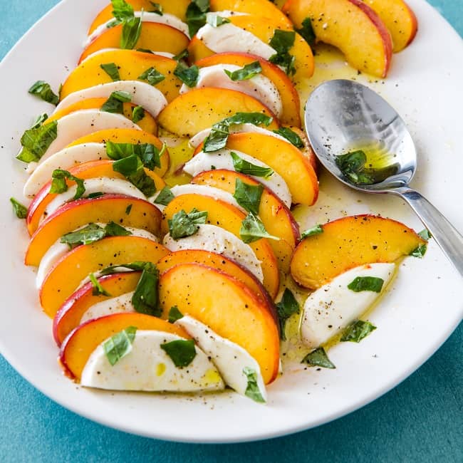 Peach and Plum Caprese Salad Healthy
