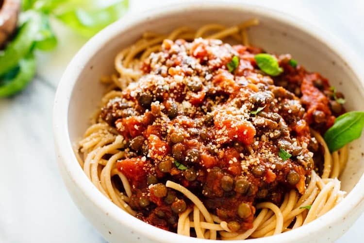 Spaghetti With Lentils Marinara Sauce Easy (1)