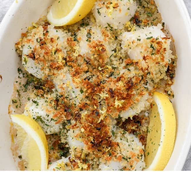 Baked scallops with panko