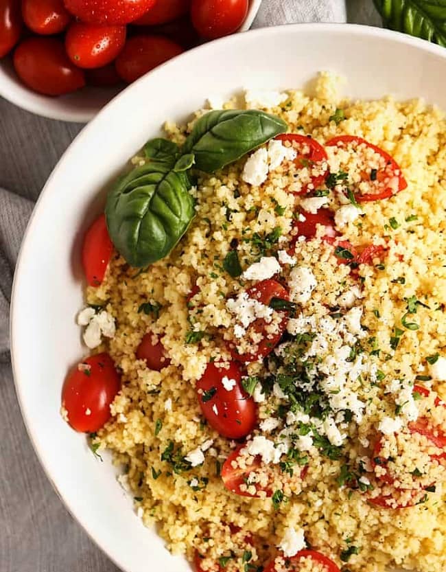 Quick Couscous with Tomatoes and Feta Recipe (Full of flavors)