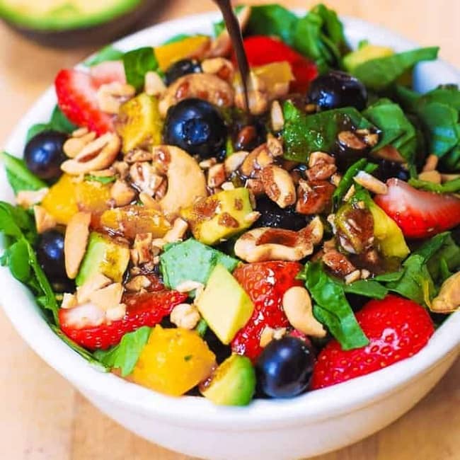 Fruit and Nut Spinach Salad