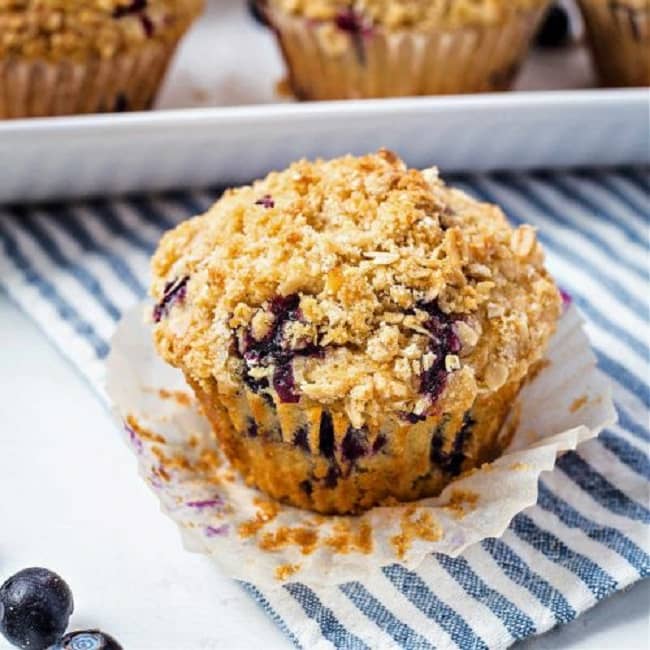 Ginger Blueberry Oatmeal Muffins