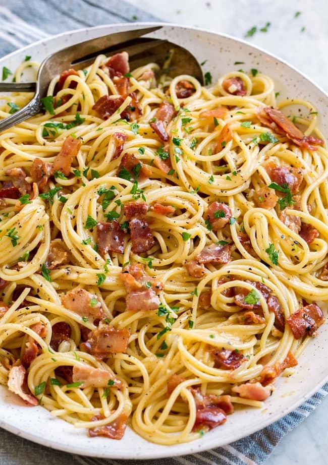 Easy way to make Linguine Carbonara in just 15 minutes