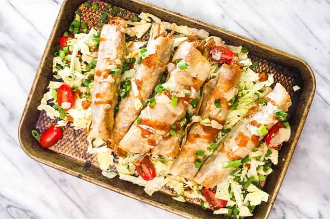 Baked green chile taquitos