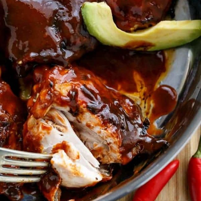 Buffalo Chicken Thighs With Avocado