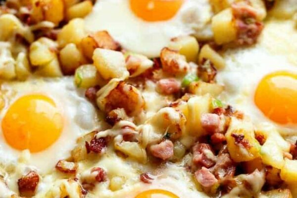 Making Cheesy Bacon And Egg Hash Recipe, Its Instructions, Ingredients