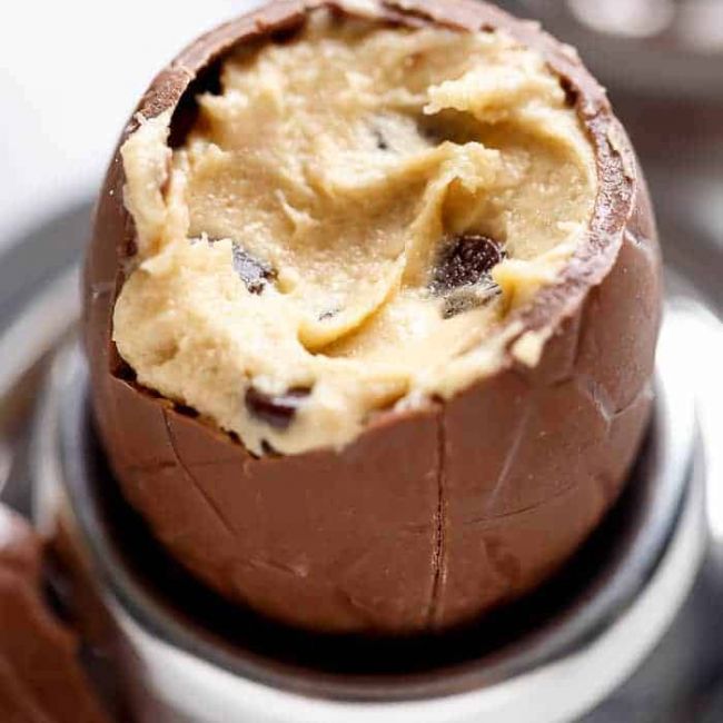 Chocolate Chip Cookie Dough Filled Easter Eggs