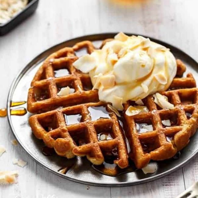 Coconut Cream Pie Waffles