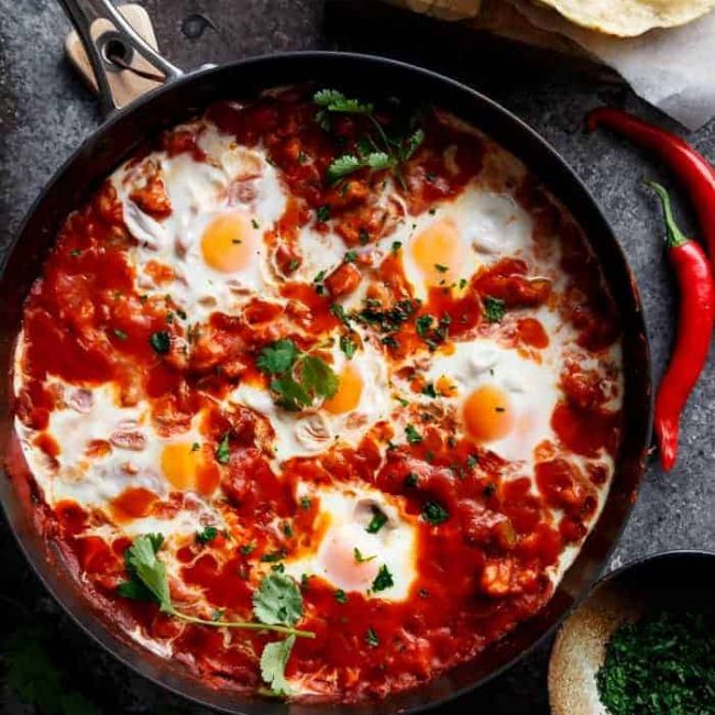 Eggs In Tomato Sauce With Sausage