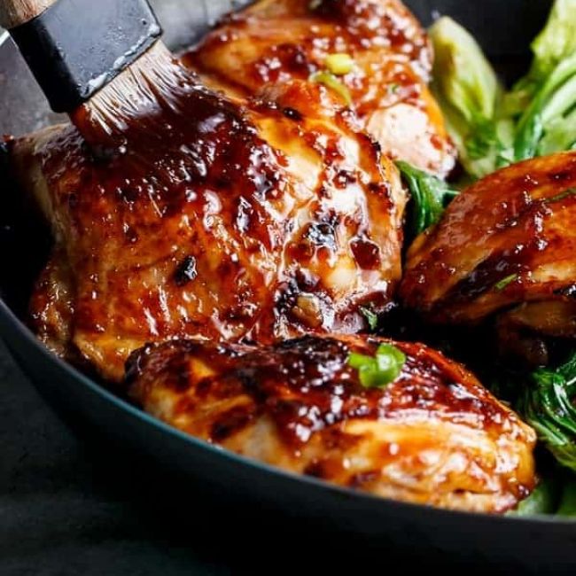 Roasted Asian Glazed Chicken Thighs