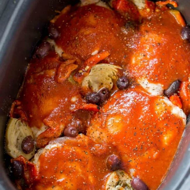 slow cooker mediterranean chicken