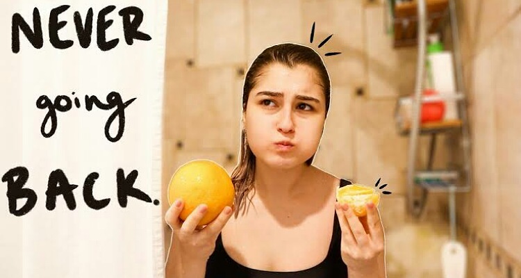 Eating oranges in the shower 
